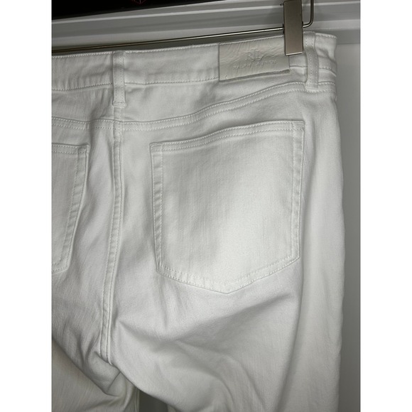 Lauren Ralph Lauren Womens White Denim Jeans 12 Straight Leg Cotton Blend Office - Picture 7 of 8